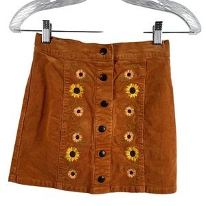 Gymboree Embroidered Floral Corduroy Skirt